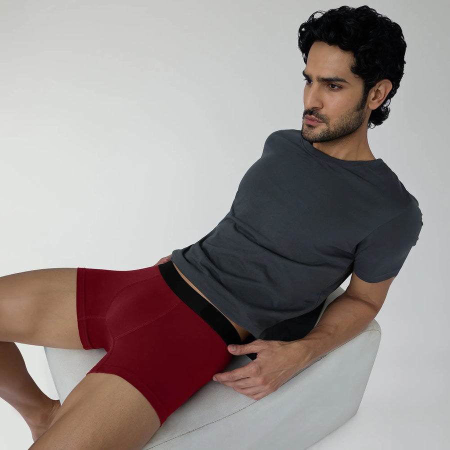 Man's Plain Underwear Pack Of 1 (Maroon)-XXY Lifestyle