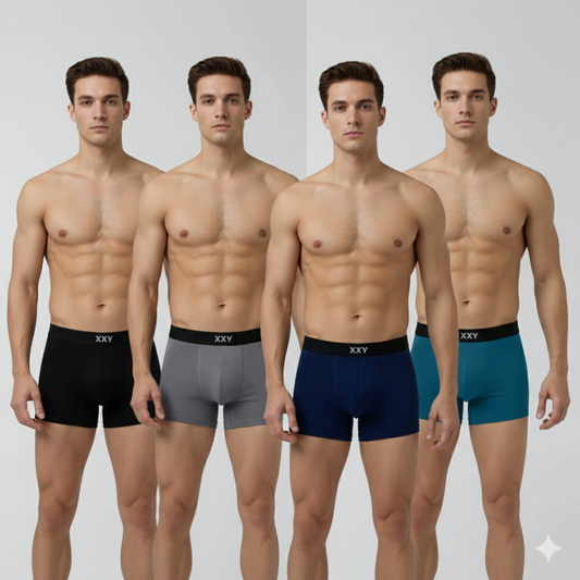 XXY Men’s Premium Plain Trunks – Pack of 4