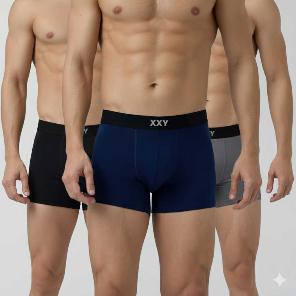XXY Men’s Premium Plain Trunks – Pack of 3