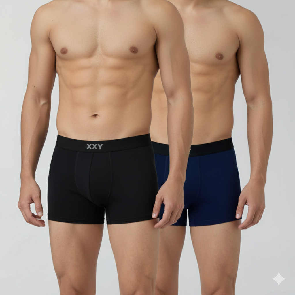 XXY Men’s Premium Plain Trunks – Pack of 2