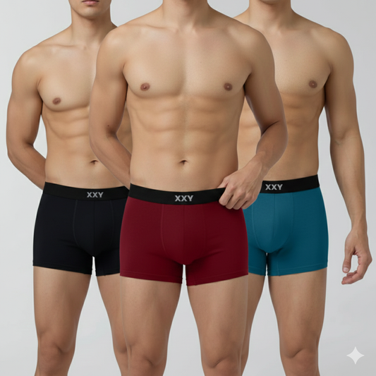 XXY Men’s Premium Plain Trunks – Pack of 3