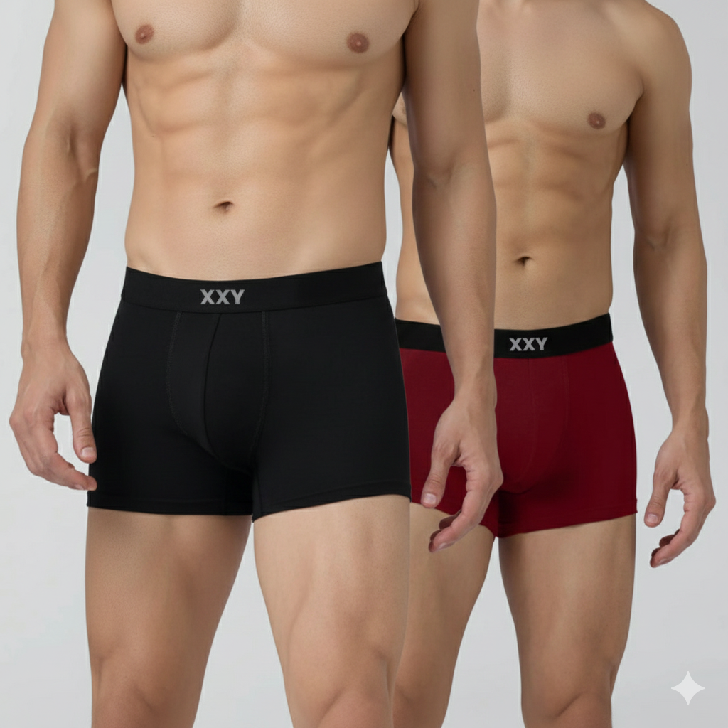 XXY Men’s Premium Plain Trunks – Pack of 2