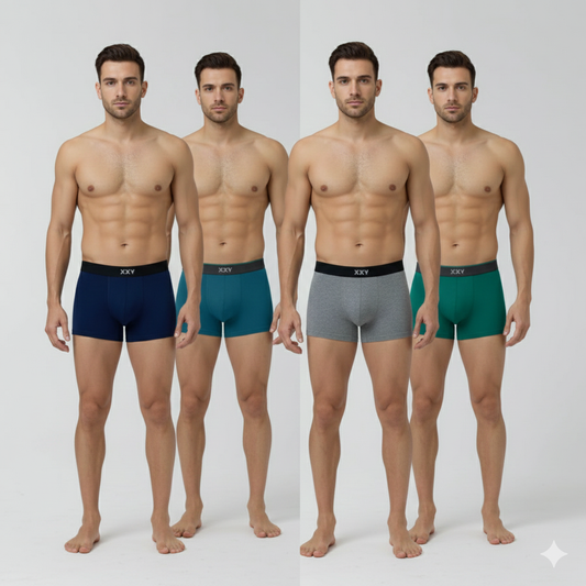 XXY Men’s Premium Plain Trunks – Pack of 4