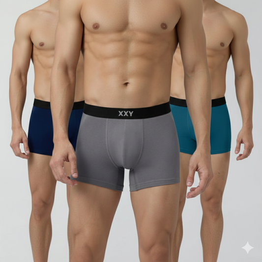 XXY Men’s Premium Plain Trunks – Pack of 3