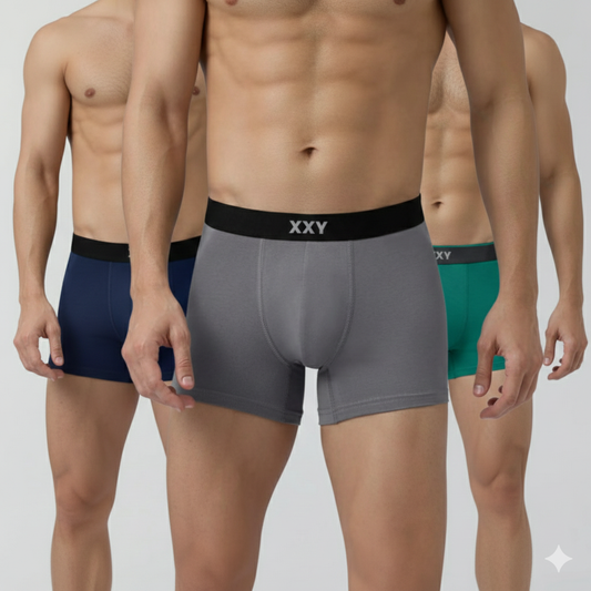 XXY Men’s Premium Plain Trunks – Pack of 3