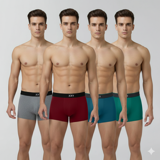 XXY Men’s Premium Plain Trunks – Pack of 4