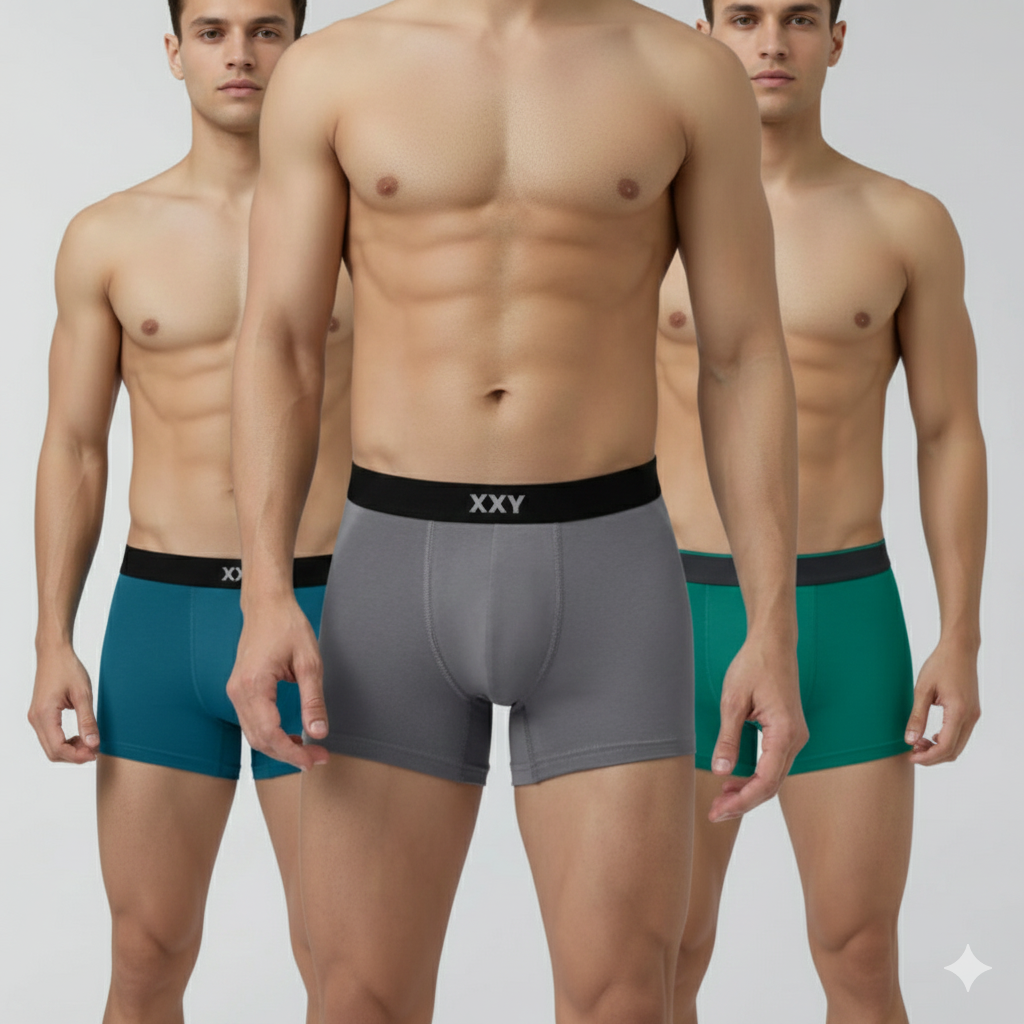 XXY Men’s Premium Plain Trunks – Pack of 3