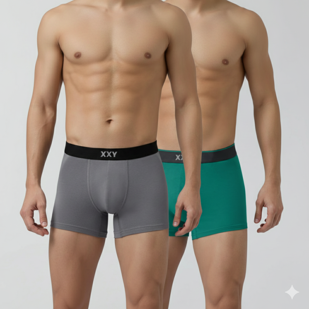 XXY Men’s Premium Plain Trunks – Pack of 2