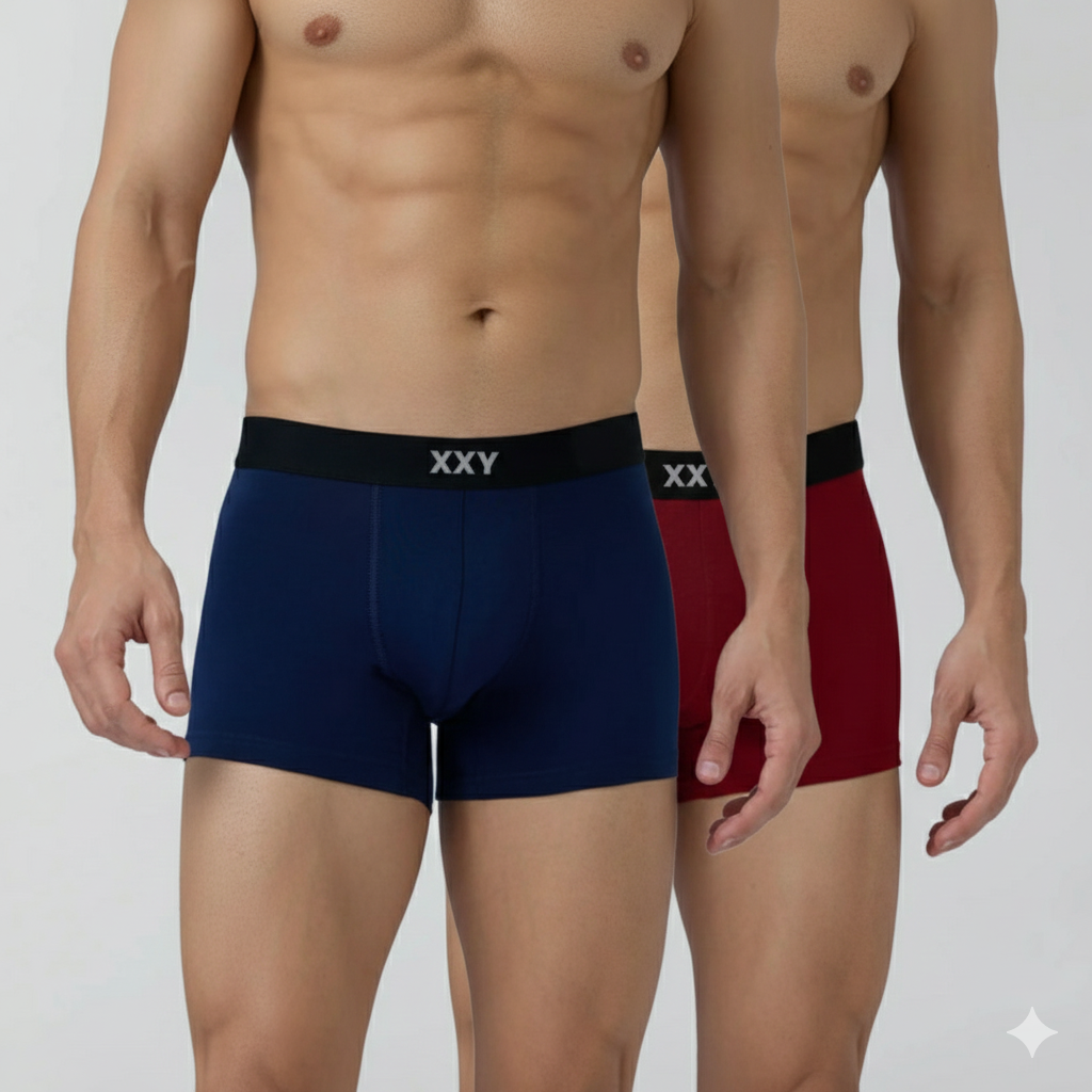 XXY Men’s Premium Plain Trunks – Pack of 2