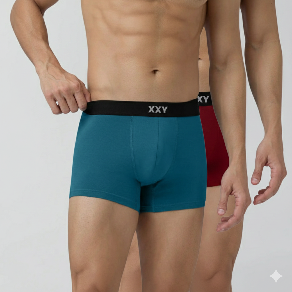 XXY Men’s Premium Plain Trunks – Pack of 2