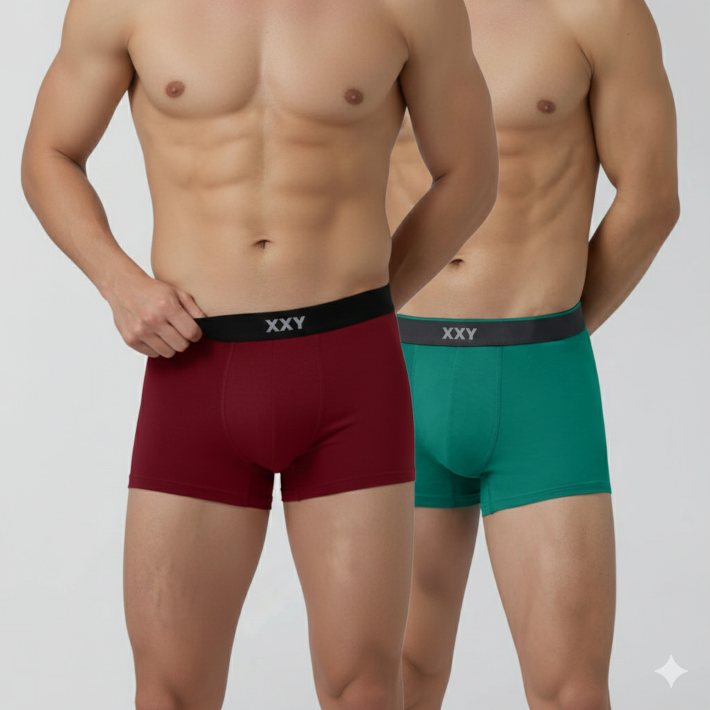 XXY Men’s Premium Plain Trunks – Pack of 2